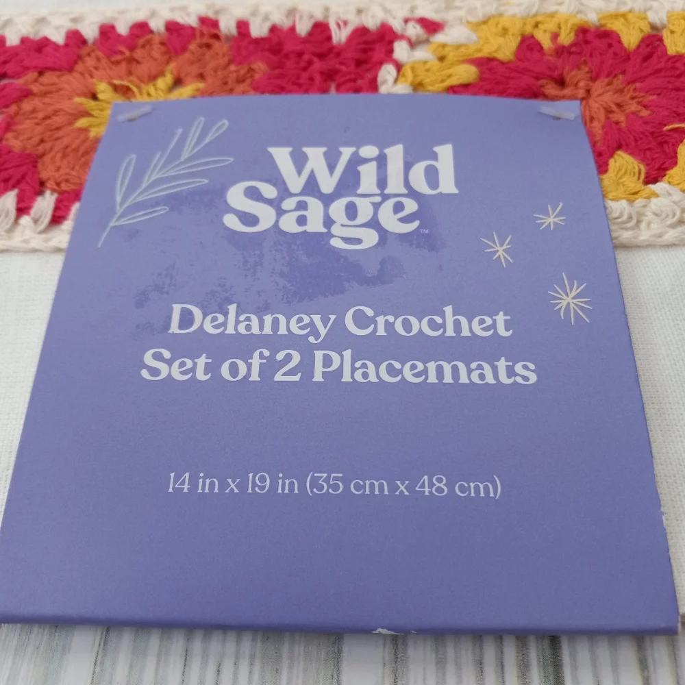 Wild Sage Delaney Crochet Placemats (Set of 2)
